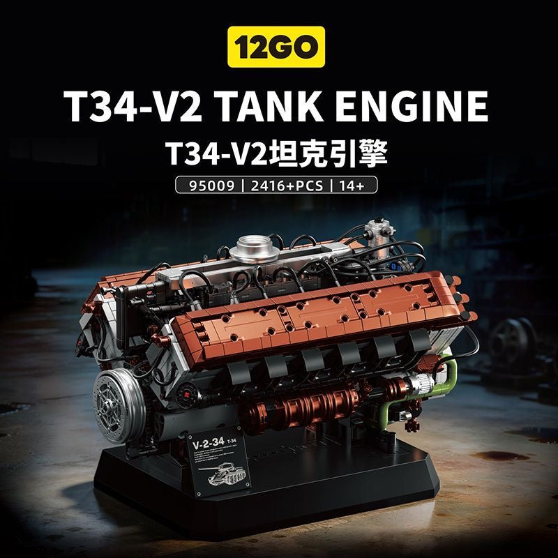 12GO 95009 T34-V2 Tank Engine