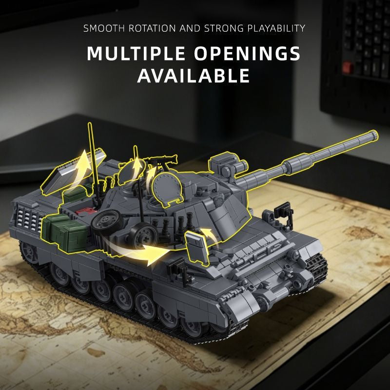 12GO 97055 Leopard 1 Medium Tank – 1,862 pcs, 1:28 Scale Building Block Set