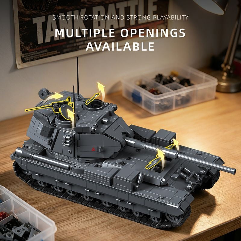 12GO 97056 FV215 Tank Destroyer – 2,165 pcs, 1:28 Scale Building Block Set