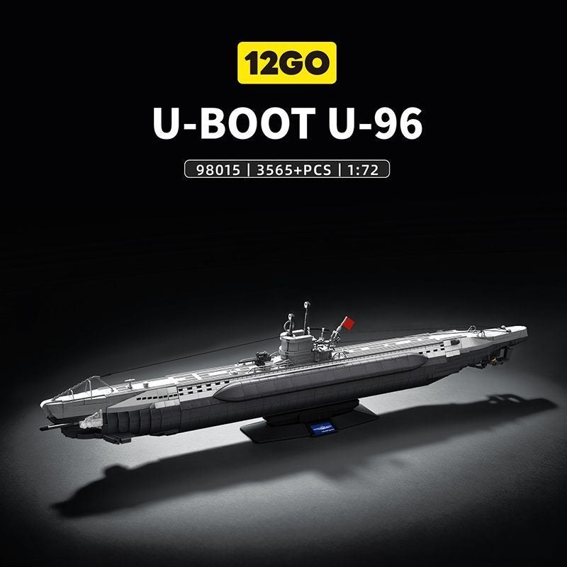 12GO 98015 U-96 Type VIIC U-Boat – 3,565 pcs, 1:72 Scale Submarine Set