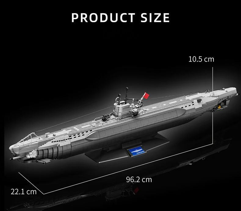 12GO 98015 U-96 Type VIIC U-Boat – 3,565 pcs, 1:72 Scale Submarine Set