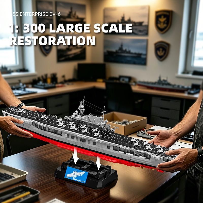 12GO 98016 USS Enterprise CV-6 – 4,269 pcs, 1:300 Scale Aircraft Carrier Set
